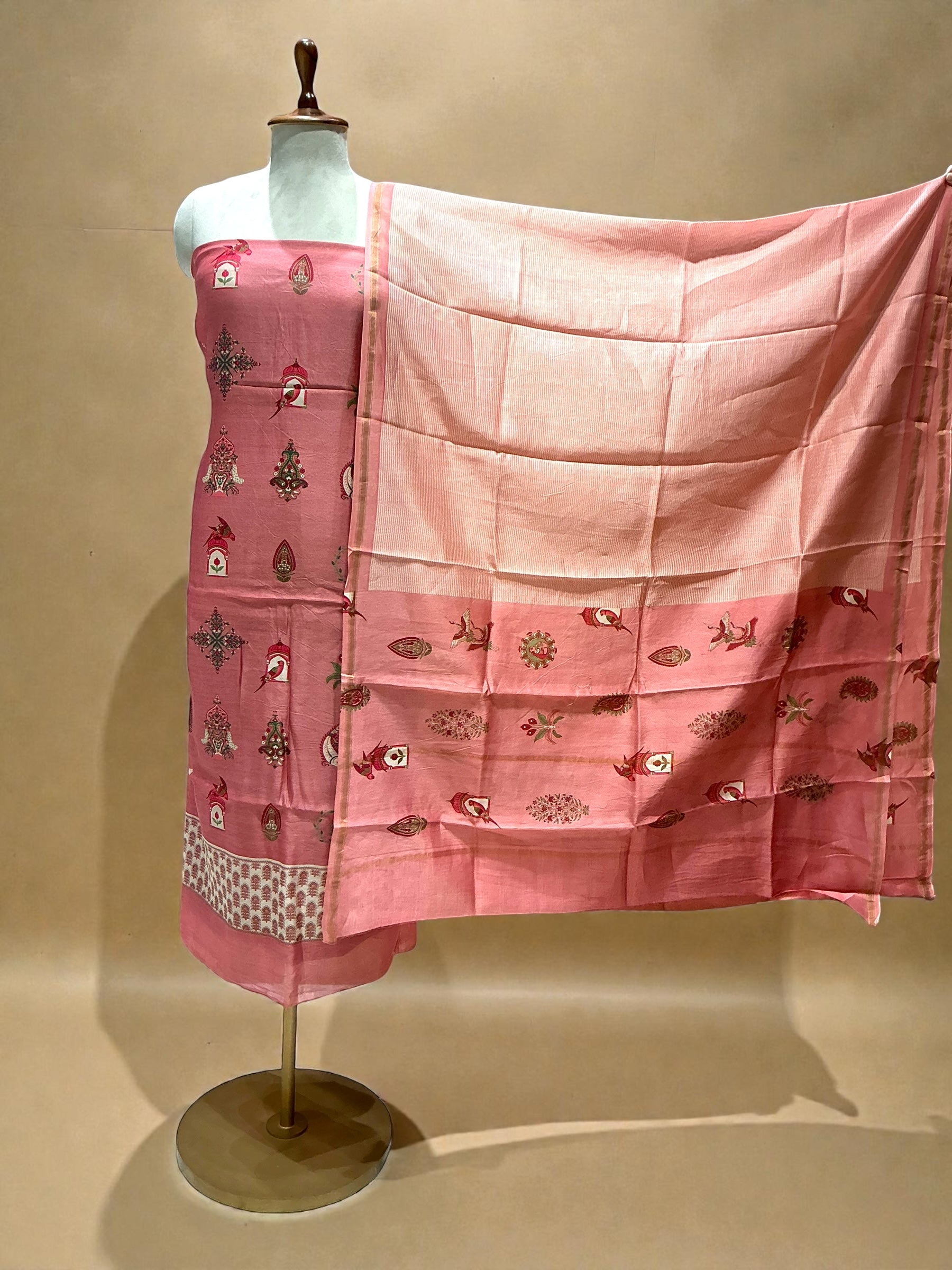 Maheshwari Silk Suit with Maheshwari Silk Dupatta