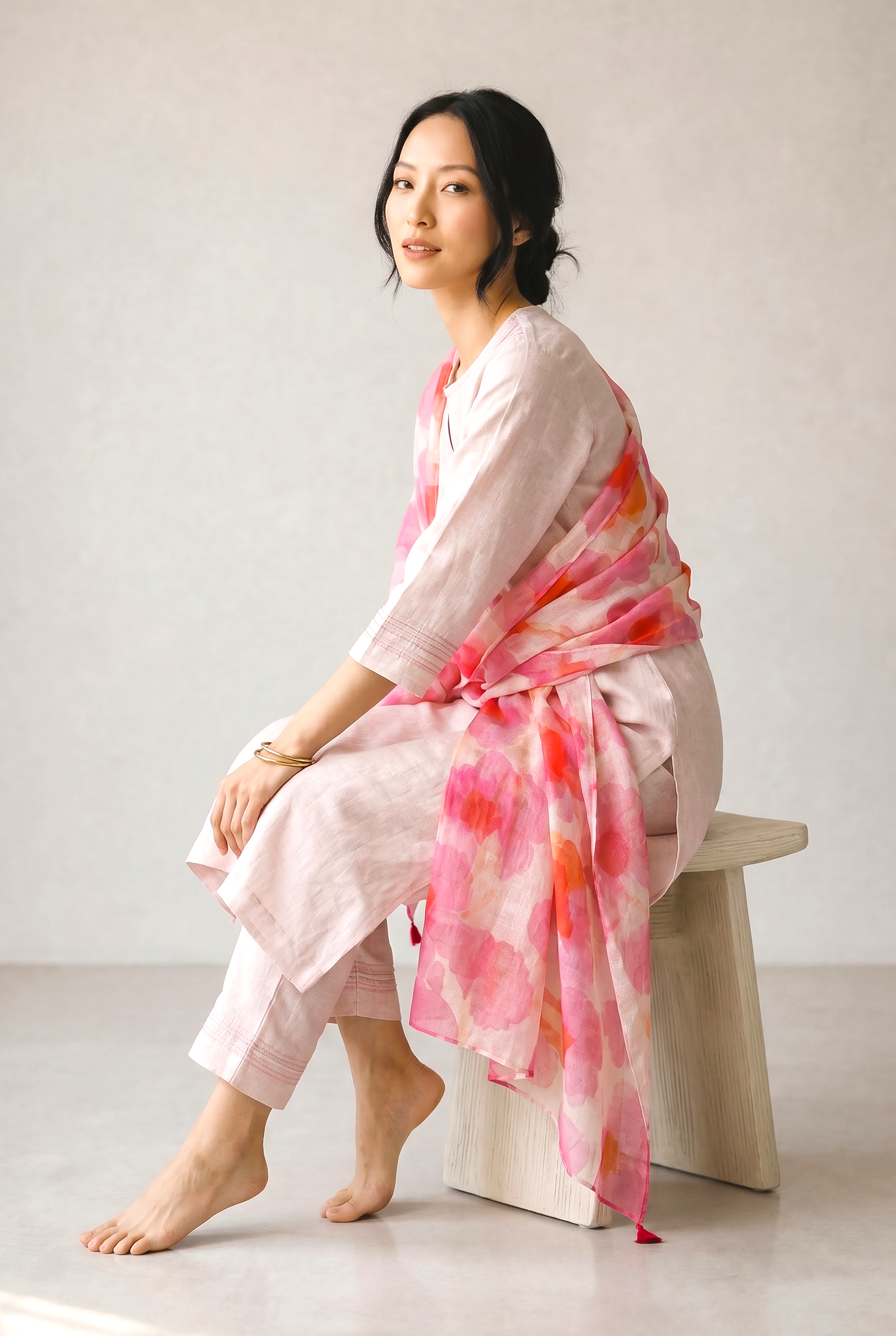 pure linen Kurti-Set