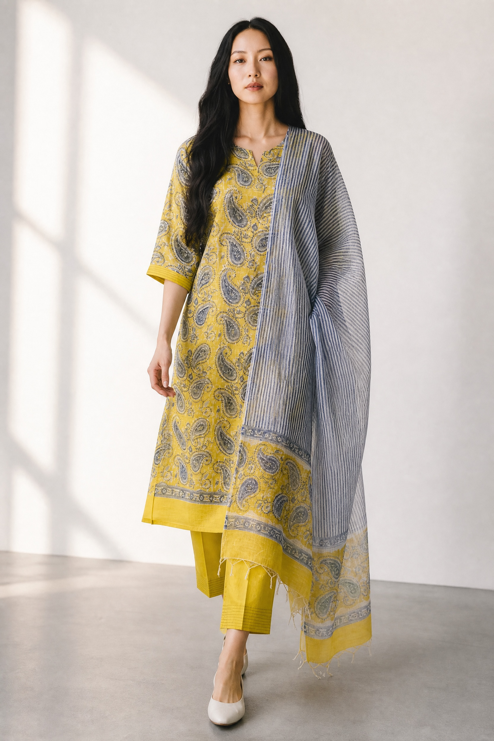 Kurti-Set - Yellow.