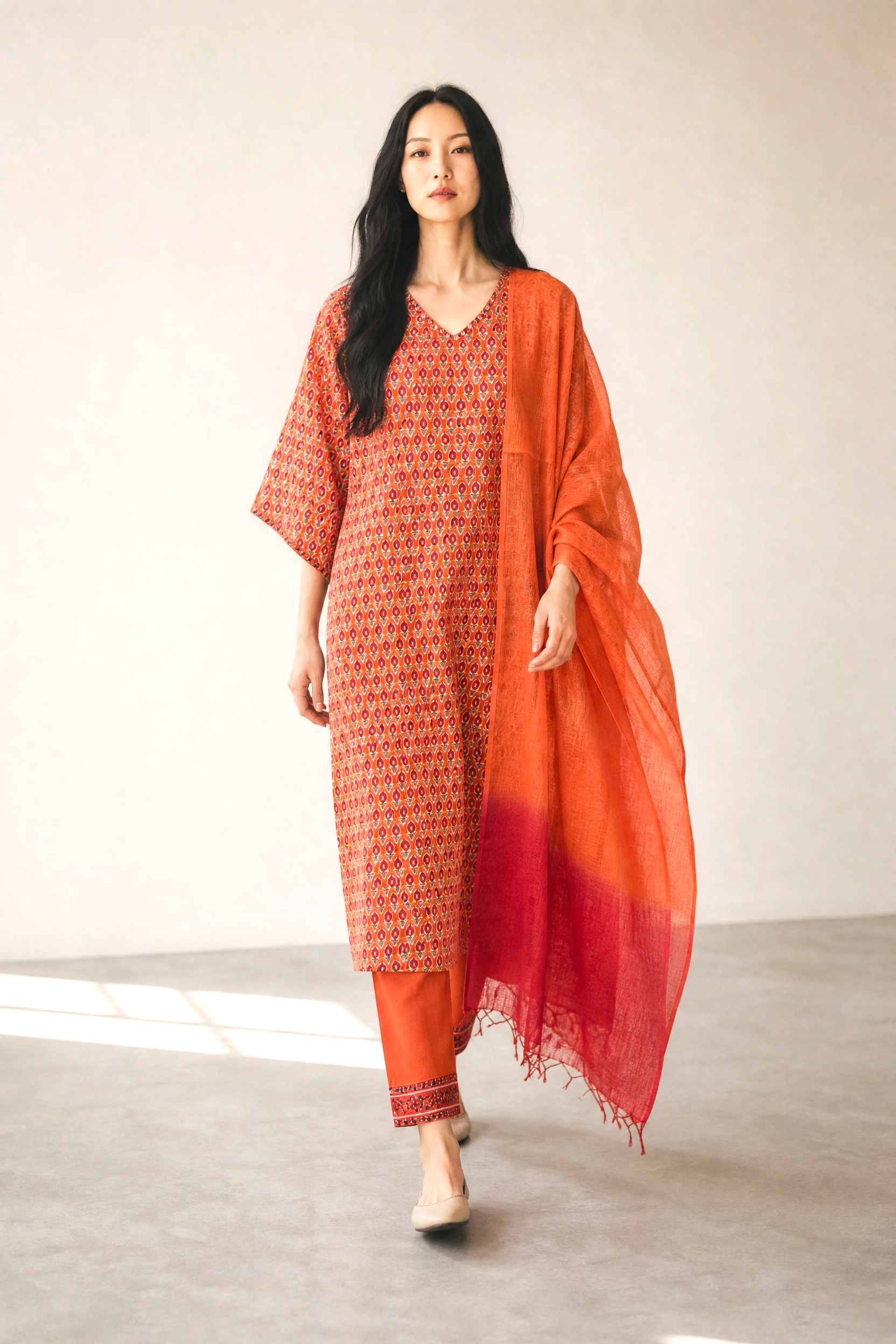 Kurti-Set - Orange