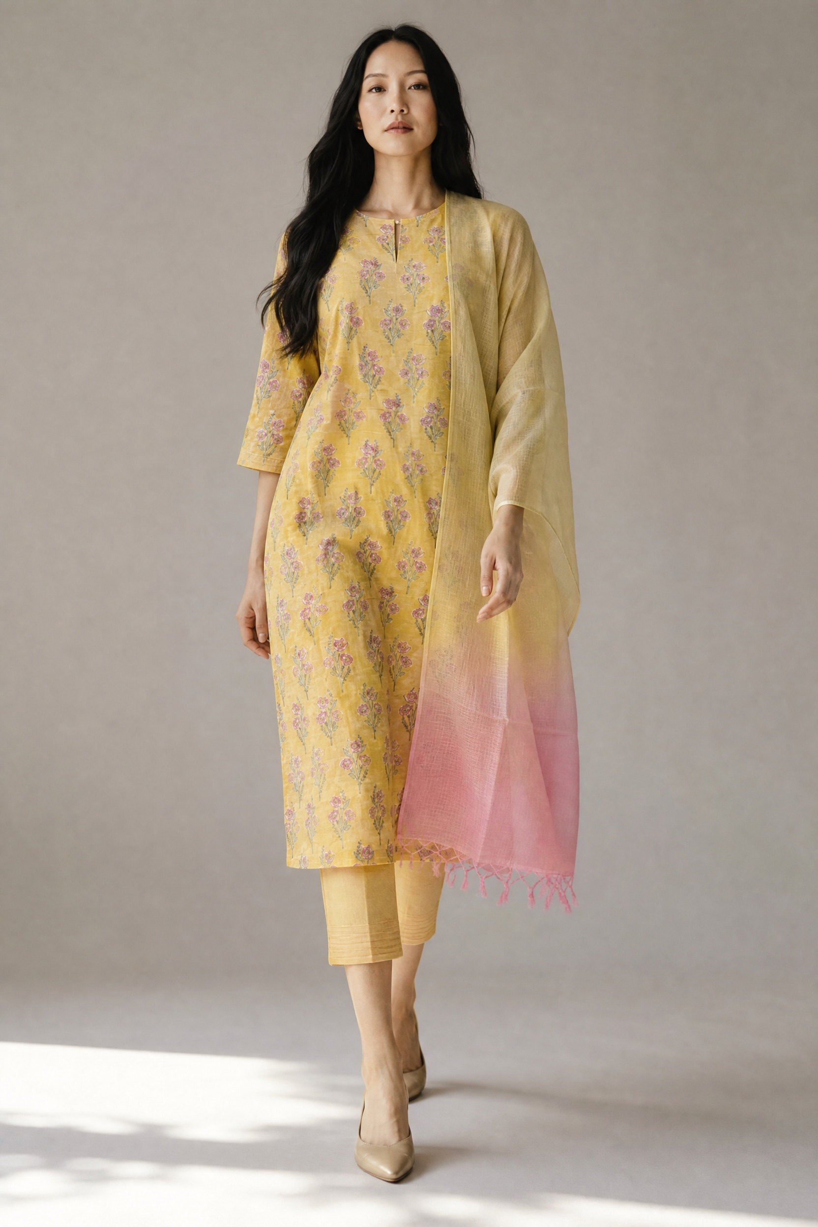 Kurti-Set - Yellow.